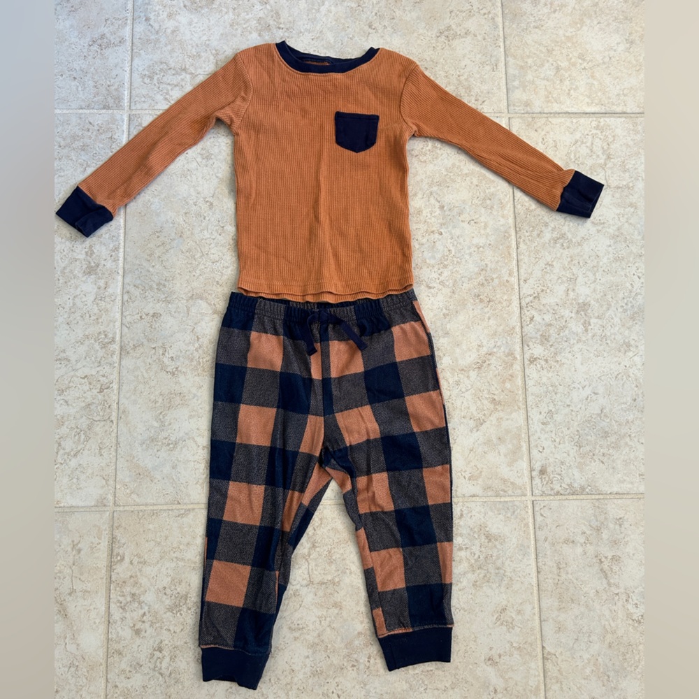 Carter's Toddler Boy Thermal and Plaid Flannel 2-Piece Pajama Set